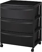 Lucent 543 Dark Grey Wheeled Wide 3 Tier Chest