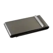 Mens Silver 3Cms Wide Double Layer Solid Money Clip