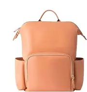 Leather Diaper Backpack | Baby Bag | PU Leather Diaper Backpack Waterproof Reinforced Zippers Pockets Organizer for Laptop for Mom