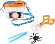 Set Kids Outdoor Insect Catcher Collector Exploration Kit with Magnifier Observation Box - Bug Viewer Tools for Backyard Critter Habitat and Nature Discovery