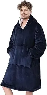 [YOULIKE] Oversized Sherpa Hoodie Sweatshirt Blanket, Super Soft Warm Comfortable Wearable Blanket, One Size Fits All for Men, Women, Girls, Boys, Friends