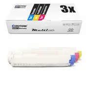 3x Toner for OKI C 822 CDTN Dn N, 44844613, 44844615 Color