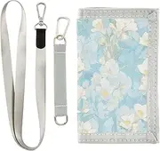[Yoogain] Cartoon Freesia Soft Blue wallets for birthday gift simple trifold wallets with lanyard, cartoon Freesia Soft Blue, 1 size, Fashion