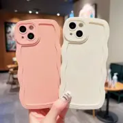 For iPhone 16 15 14 13 Pro Max 12 11 X Plus Wavy Silicone Case Shockproof Cover