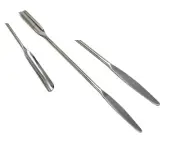 Semi Circle Scoop Spoon&Tapered Arrow 9" Double Ended Micro Lab Spatula Sampler