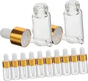 VALICLUD 15pcs Clear Glass Dropper Vials: 4ml Small Refillable Oil Containers - Mini Essential Oils Sample Dropper Bottles For Skincare Fragrance