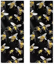 Hand Towels for Bathroom,Gym Towels for Working Out,Sports Towel,Bees Black Background,2-Pc