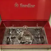 BRAND NEW FINEDINE 5 PCS EUROPEAN STYLE WHISKEY DECANTER AND GLASS SET