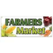 FARMERS MARKET BANNER SIGN produce fruit vegetables fresh tomatoes