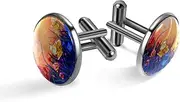 [Generic] Men's Cufflinks, Seasonal Nature Spring Summer Autumn Winter Flower Cuff Links for Men, Classic Cufflinks Black for Suit Shirt Wedding Business Birthday Jewelry Gift