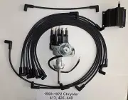 CHRYSLER 318-360 BLACK SMALL Male Cap HEI Distributor, COIL & Spark Plug Wires