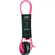 Ocean & Earth Moulded Sunset Pink Surfboard Leash - 7'
