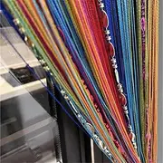 ave split 100cmX200cm Decorative Door String Curtain Beads Wall Panel Fringe Window Room Divider Blind for Wedding Coffee House Parts Door Divider Beads Tassel Screen Decoration (Colorfull 25)