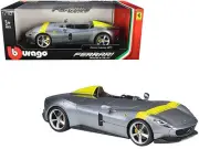 Ferrari Monza SP1 Silver Metallic with Yellow Stripes 1/18 Diecast Model Car by