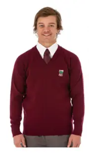 Snr L/s Maroon Pullover With Emb