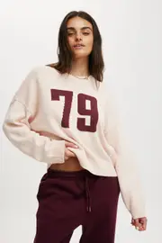 [Cotton On Women] Cotton On Women - Cotton Crew Neck Pullover - Cherry blossom L CHERRY BLOSSOM