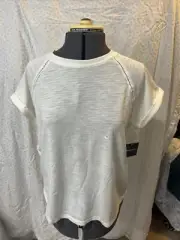 Eddie Bauer S Solstice Slub T-shirt Top Ivory NWT