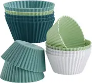 Cileznw Silicone Cupcake Liners, Reusable Cookies Mould, Reusable Muffin Line...