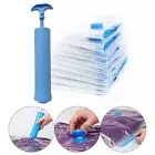 Convenient storage with transparent vacuum compression bag and hand pump