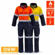 BN Mens Modacrylic Flame Retardant HRC 2, 9.4 CAL Hoop Taped Spliced Overalls