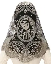 Bozidol Catholic Chapel Mantilla Triangle Mass Spanish Lace Veil - Rel