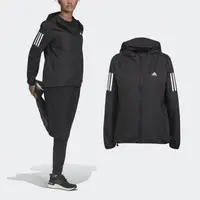 在飛比找森森購物網優惠-adidas 連帽外套 Own the Run 女款 黑 白