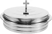 SOLUSTRE Holy Tableware Reusable Party Plates Reusable Plates for Parties Serving Plate Church Supplies Holy Communion Trays Holy Communion Plate Baptism Party Plates Silver Stainless Steel
