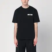 [JACQUEMUS] Black T-shirt with patch logo L Black