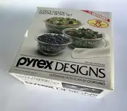 Vintage PYREX by Corning Colonial Mist Clear Mixing Bowls Set - NEW IN BOX!