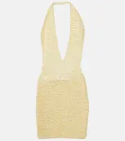 [Aya Muse] Aya Muse Sequined halterneck mini dress AU 14 yellow