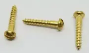 #6 x 5/8 Round Head Screws Brass Plated Steel Small tiny flat slotted finishing