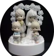 Wedding Cake Topper Precious Moments Family Bride Groom Son Daughter Child Girl
