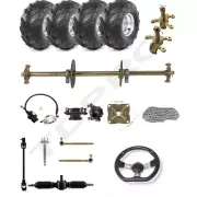 810mm ATV Quad Go Kart Rear Axle Kit ,7" Wheels, Brake, Front Steering Assembly