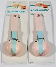 2PCS Ice Cream Scoop Pink Plastic Trigger Cookie Watermelon Dough Spoon