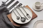 GABEL & TELLER GT-16PB Cutlery 16 Pieces Set, Satin Black