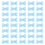 100 Pcs Mini Ribbon Bow 0.8" Mini Fabric Ribbon Flower Bows, Blue