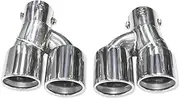 Car Accessories Exhaust Tip Muffler Tip Compatible For BMW G20 G28 Update To 325LI 330LI 2020 Stainless Steel Rear Nozzles Tail Throat(Silver)