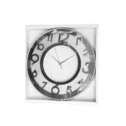 Decorative Round Shape Silver Glitter Design Analog Deco Wall Clock 40 cm