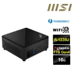 【MSI 微星】CUBI5 12M I5十核{龍魂鐵衛} 迷你電腦(I5-1235U/16G/1TB M.2)