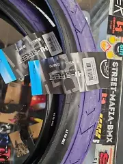 Duo high street PURPLE BMX bike TIRES pair +FIT tubes 20''x 2.4 SM KINK FBM HARO