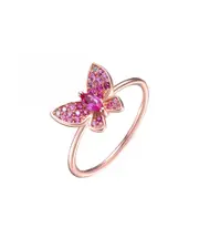 Genevive Kids 18K Rose Gold Vermeil CZ Ring