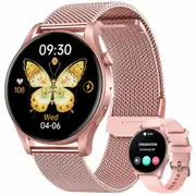 Smartwatch for Women 1.43" Touchscreen Smart Watch Answer/Make Call with Sleep Monitor 100+ Sports Modes Fitness Tracker for Android iOS(1Pack-Pink)