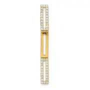 14K Yellow Gold Polished Rectangle Link Real Diamond Chain Slide Pendant