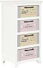 AlexandreHouse Cajonera Paulownia 40 x 29 x 73.5 4 Cajones Blanco