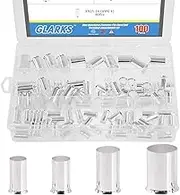 Glarks 100Pcs AWG 4 2 1 2/0 Wire Copper Crimp Connector Silver Plated Non Insulated Ferrules Pin Cord End Terminal Assortment Kit