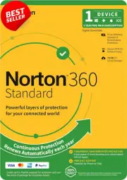 360 Standard 10GB 1 User 1 Device PC MAC Android iOS DVD VPN Parental Controls