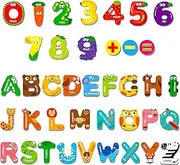 Magnetic Uppercase Letters and Numbers, Educational Learning Tool for Kids Word Recognition 39 Pieces Magnets Include 26 Colorful Alphabet Letters, 10 Numbers and 3 Symbols,Toddlers 3 4 5 Years Old