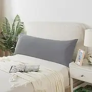 cretopwin Grey Body Pillow for Adults Shredded Memory Foam Long Pillow for Sleeping Firm Hug Pillows Removable Cover for Side and Back Sleepers Full Pillow with Gray Pillowcase