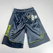 SMALL X-SMALL And1 Mens Basketball Gym Workout Shorts Gray Neon Green NWT 11"