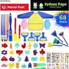 36/68pcs Kids Paint Brushes Sponge Painting Brush Tool Set for Children Toddler